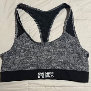 PINK Victoria's Secret Charcoal and Black Sports Bra